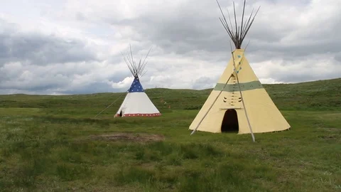 Teepee in montana Stock Footage 91333428