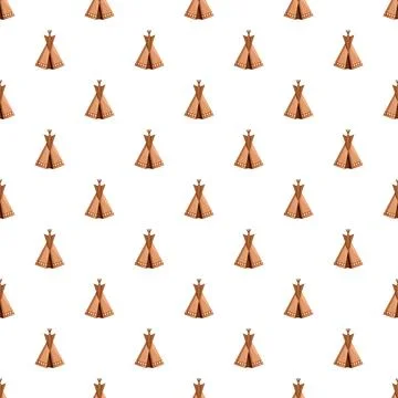 Teepee pattern creating seamless indigenous tribal background Stock Illustration