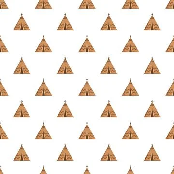 Teepee seamless pattern for native american culture design Stock Illustration