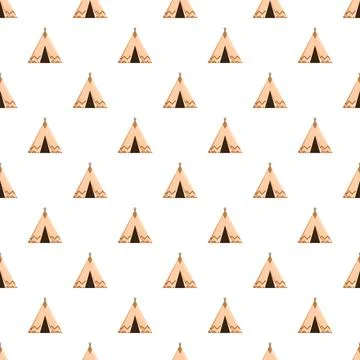 Teepee seamless pattern for native american concept Illustrazione stock