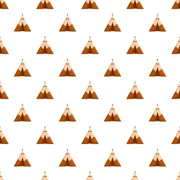 Teepee seamless pattern on white background Stock Illustration
