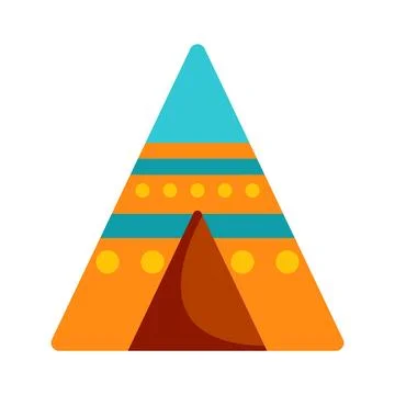 Teepee tent icon with traditional native american patterns Stock Illustration