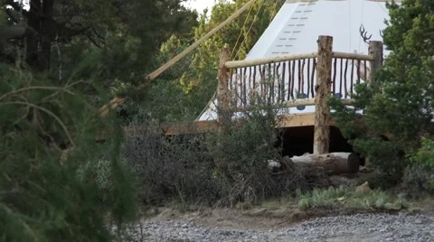 Teepee tilt sunset Vídeos de archivo 41407947