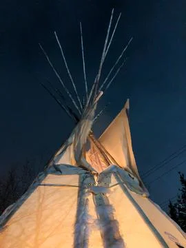 Teepee Winter Night Sky Stock Photos