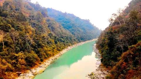 Teesta river flows bitween two mountain, siliguri tourism, Sevoke siliguri 写真素材