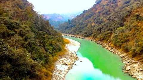 Teesta river flows bitween two mountain, siliguri tourism, Sevoke siliguri 写真素材