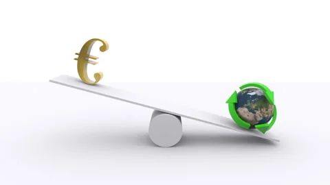 Teeter Concept Of Profit Versus Recycling Stock Footage 252077574