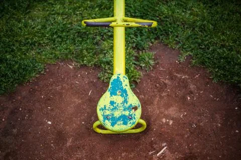 Teeter Seat on Ground Foto stock