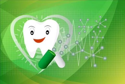 Teeth  on a abstract technology background Stock-Illustration