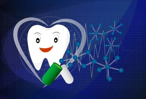 Teeth  on a abstract technology background Stock-Illustration