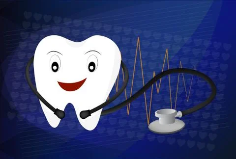 Teeth on a abstract technology background Stock-Illustration