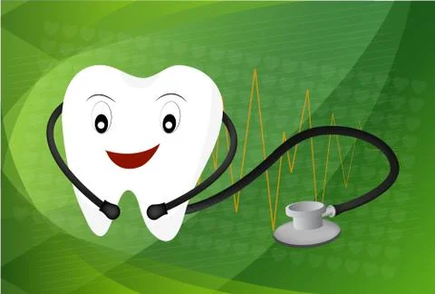 Teeth on a abstract technology background Stock-Illustration