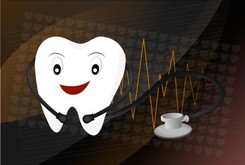 Teeth on a abstract technology background Stock-Illustration