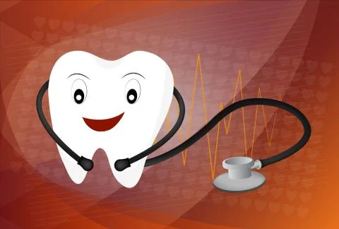 Teeth on a abstract technology background Stock-Illustration