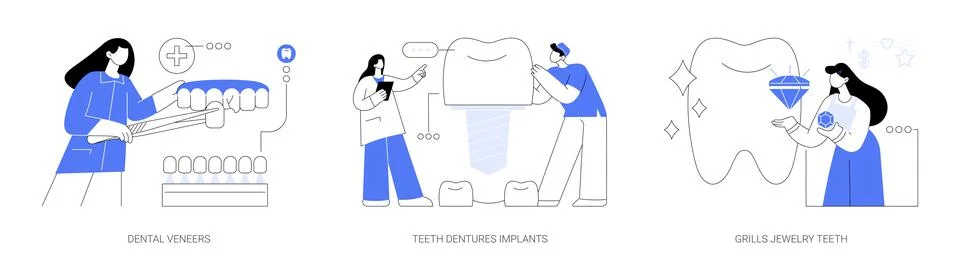 Teeth aesthetics abstract concept vector illustrations. 스톡 일러스트