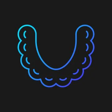 Teeth aligners gradient vector icon for dark theme Stock Illustration