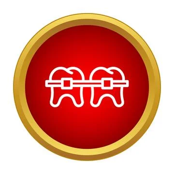 Teeth alignment braces icon representing orthodontics and dental care Stock Illustration