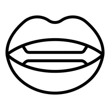Teeth articulation icon outline vector. Mouth tongue Stock Illustration