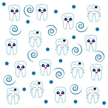 Teeth background on white background Stock Illustration