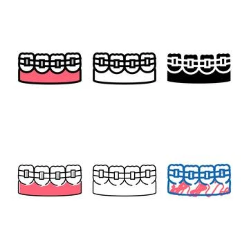 Teeth braces color icon vector series Illustrazione stock