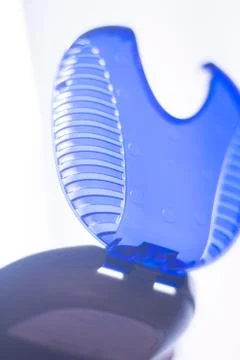 Teeth brackets orthodontic case Stock Photos