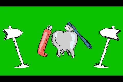 Teeth Brushing Toothbrush - Hand-Drawn Animation - board pointing white Stock Footage 98505000