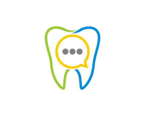 Teeth with bubble chat in the middle Stock-Illustration