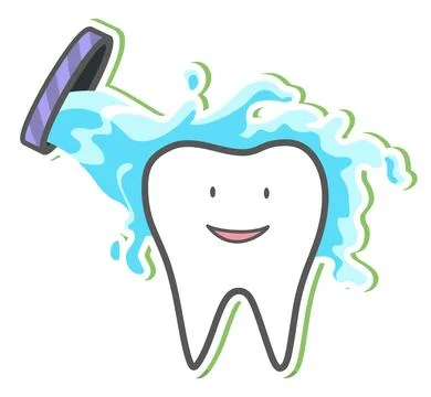 Teeth care and hygiene concept. Healthy happy teeth. Vector illustration Stock Illustration