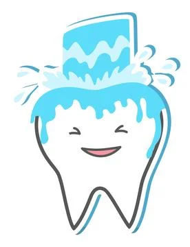 Teeth care and hygiene concept. Healthy happy teeth. Vector illustration Stock Illustration