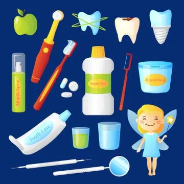 Teeth Care Set Stock Illustration