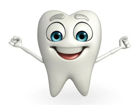 Teeth character is running Stock Illustration