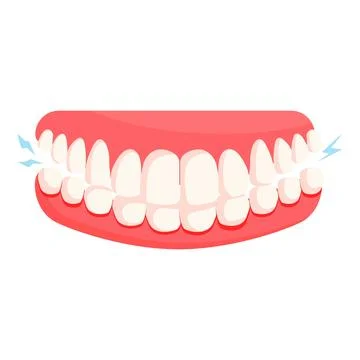Teeth chattering from cold weather showing dental problems Stock Illustration