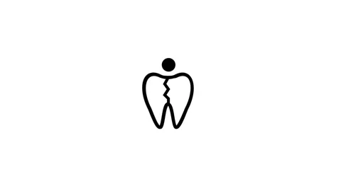 A teeth damage and broking animation concept Stock Footage 261380056