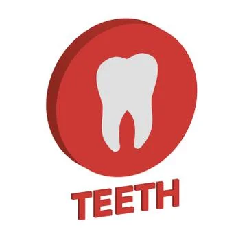 Teeth dental 3d icon vector  Stock Illustration