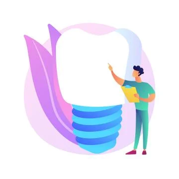 Teeth dentures implants abstract concept vector illustration. 스톡 일러스트