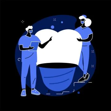 Teeth dentures implants abstract concept vector illustration. Stock Illustration