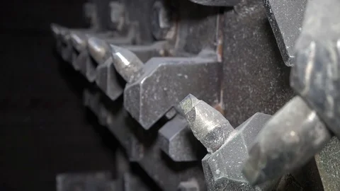 Teeth of the drilling machine for mining potassium Stock Footage 86873810