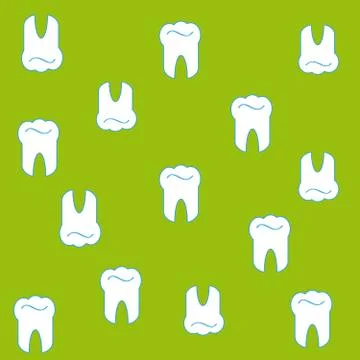 Teeth on green background Stock Illustration