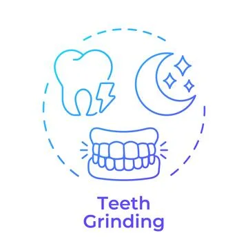 Teeth grinding blue gradient concept icon Stock Illustration