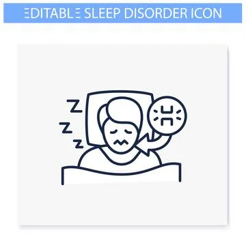 Teeth grinding line icon Stockillustratie