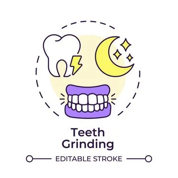 Teeth grinding multi color concept icon Stock Illustration
