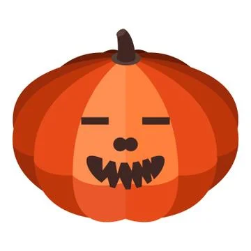 Teeth halloween pumpkin icon, isometric style 스톡 일러스트
