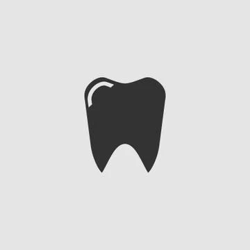 Teeth icon flat Illustrazione stock