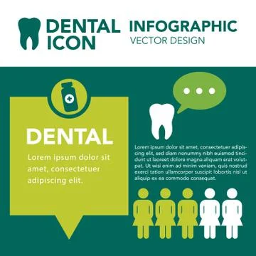 Teeth icon infographic clinic web banner Stock Illustration