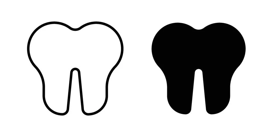 Teeth icon pack with silhouette and stroke web icons Stock Illustration