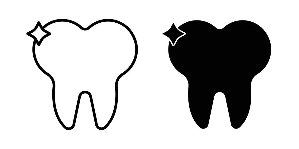 Teeth icon symbol. Flat and Stroke Vector illustration Stock Illustration