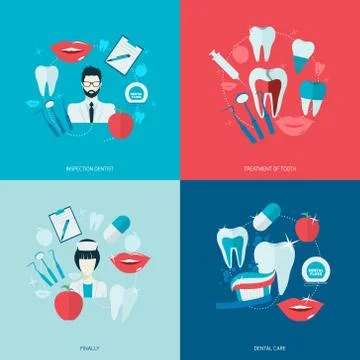 Teeth icons flat Ilustración de archivo