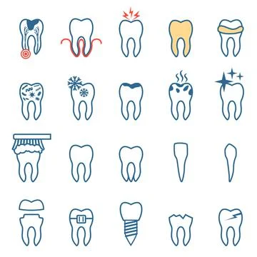 Teeth icons Stock Illustration
