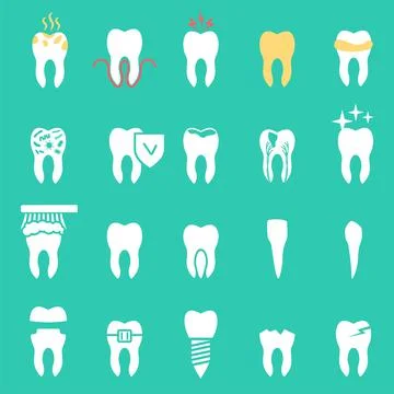 Teeth icons Stock Illustration