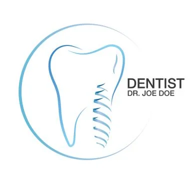 Teeth Implant Vector Logo Stock Illustration